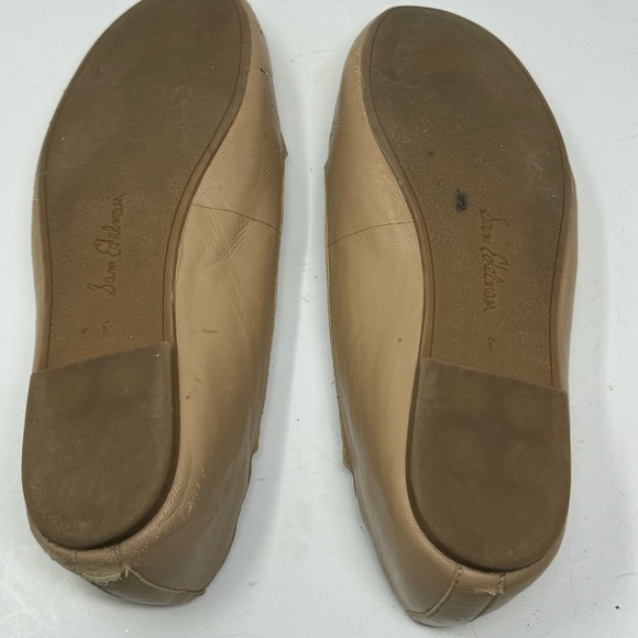 Sam Edelman Womens Scalloped Ballet Flats Finnegan Tan Beige Leather - Picture 5 of 5